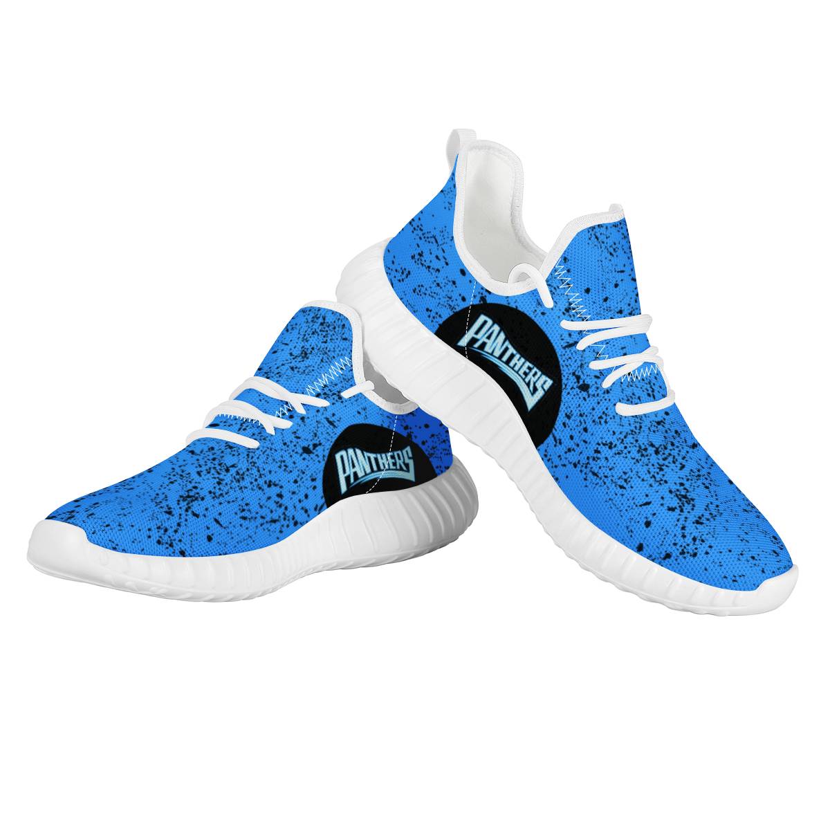 Women's Carolina Panthers Mesh Knit Sneakers/Shoes 008